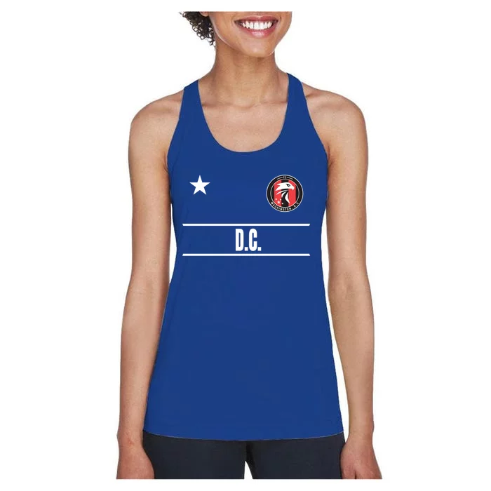 Washington D C Soccer Jersey Eagle Stripes Fan Design Gift Women's Racerback Tank