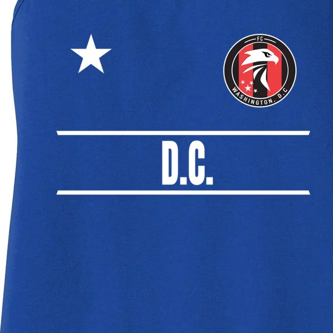 Washington D C Soccer Jersey Eagle Stripes Fan Design Gift Women's Racerback Tank