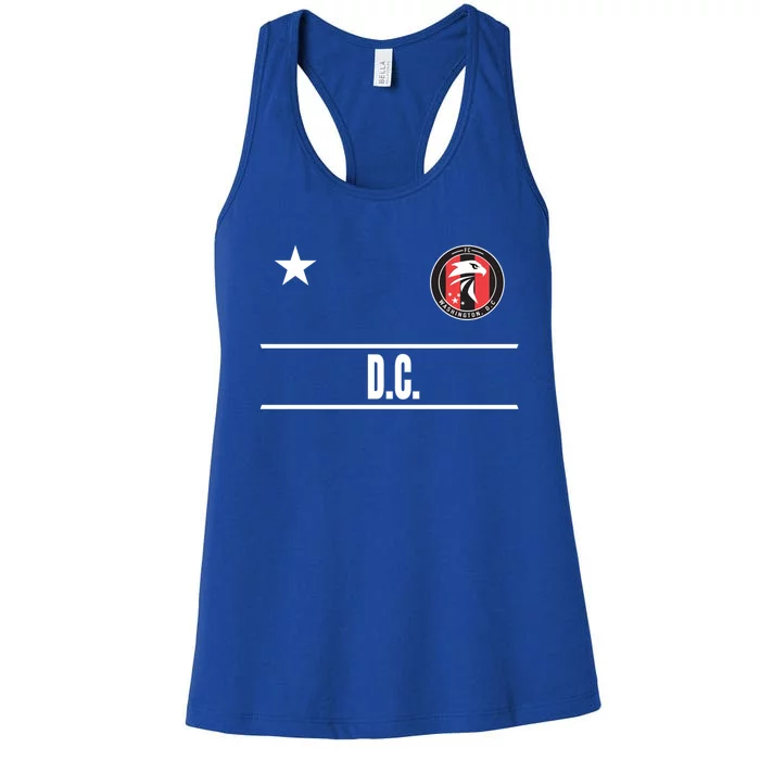 Washington D C Soccer Jersey Eagle Stripes Fan Design Gift Women's Racerback Tank