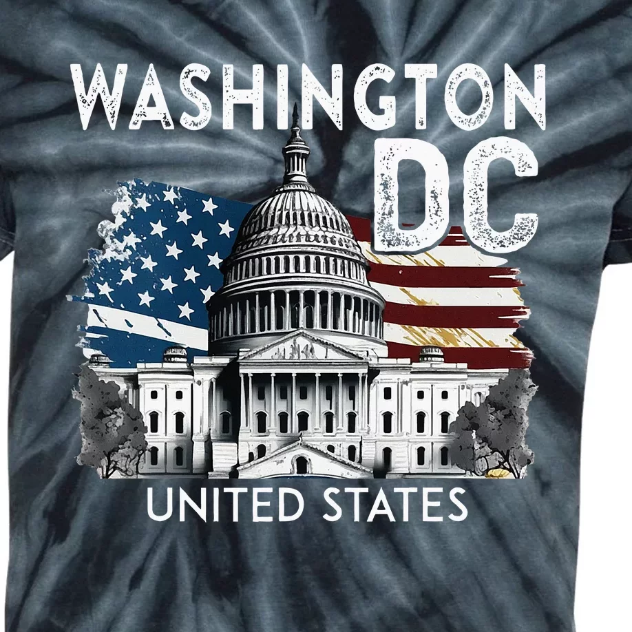 Washington Dc Capitol Hill Usa Souvenirs Kids Tie-Dye T-Shirt