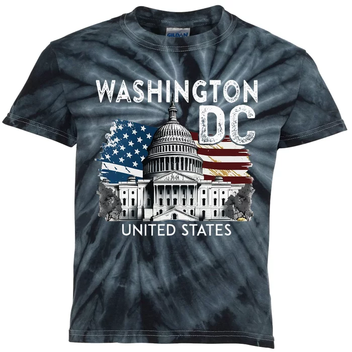 Washington Dc Capitol Hill Usa Souvenirs Kids Tie-Dye T-Shirt