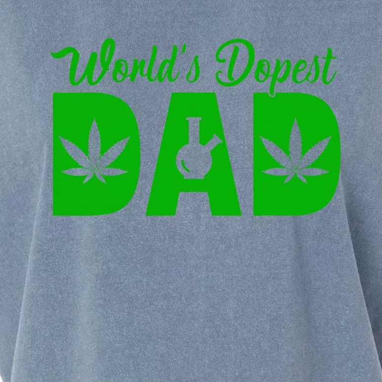 Worlds Dopest Dad Marijuana Bong Weed Garment-Dyed Women's Muscle Tee