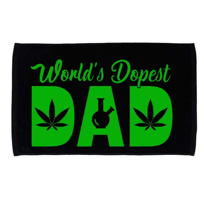 Worlds Dopest Dad Marijuana Bong Weed Microfiber Hand Towel