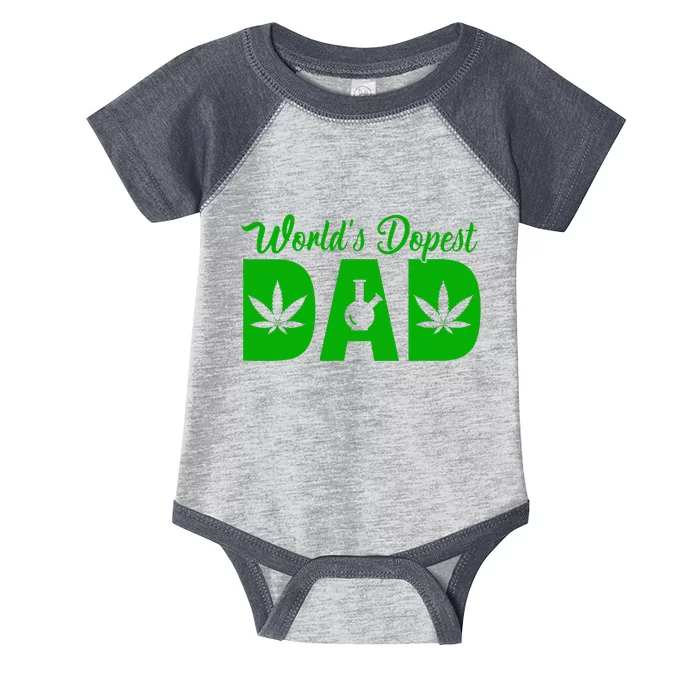 Worlds Dopest Dad Marijuana Bong Weed Infant Baby Jersey Bodysuit