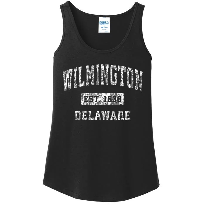 Wilmington Delaware De Vintage Established Sports Ladies Essential Tank