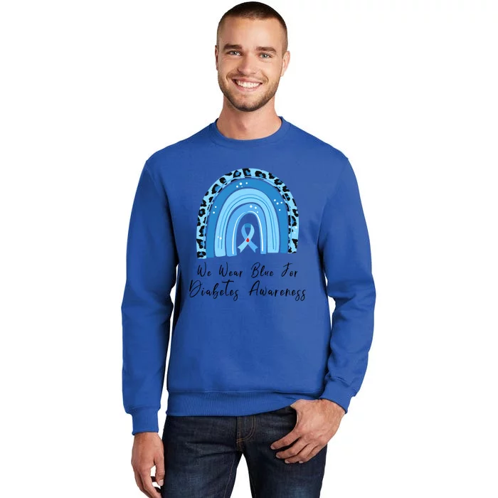 World Diabetes Day Awareness November Blue Leopard Ribbon Cool Gift Tall Sweatshirt