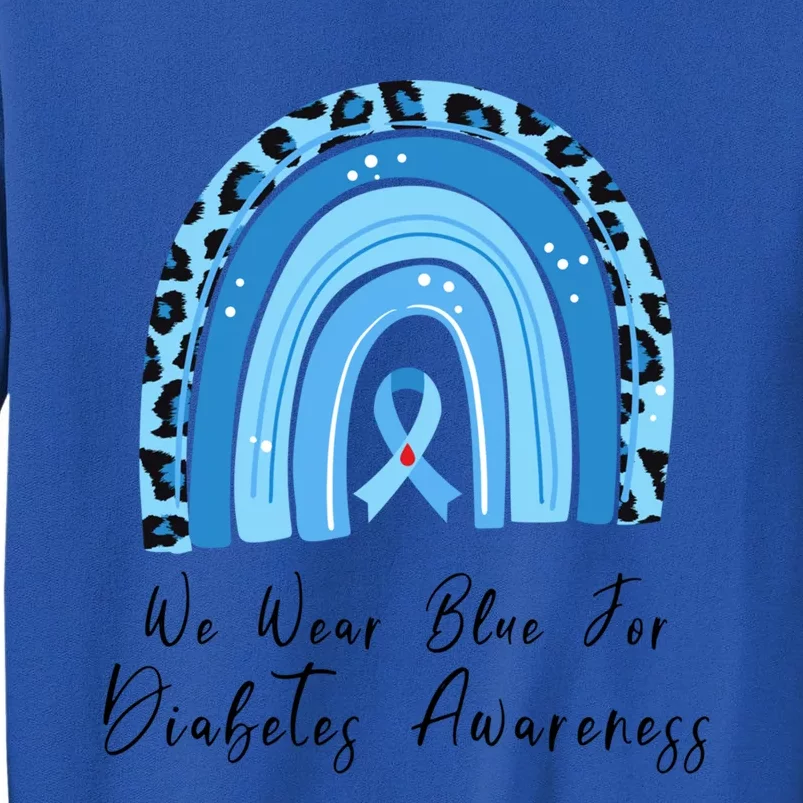 World Diabetes Day Awareness November Blue Leopard Ribbon Cool Gift Tall Sweatshirt