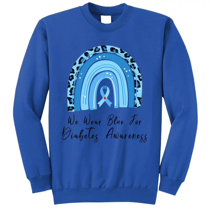 World Diabetes Day Awareness November Blue Leopard Ribbon Cool Gift Tall Sweatshirt