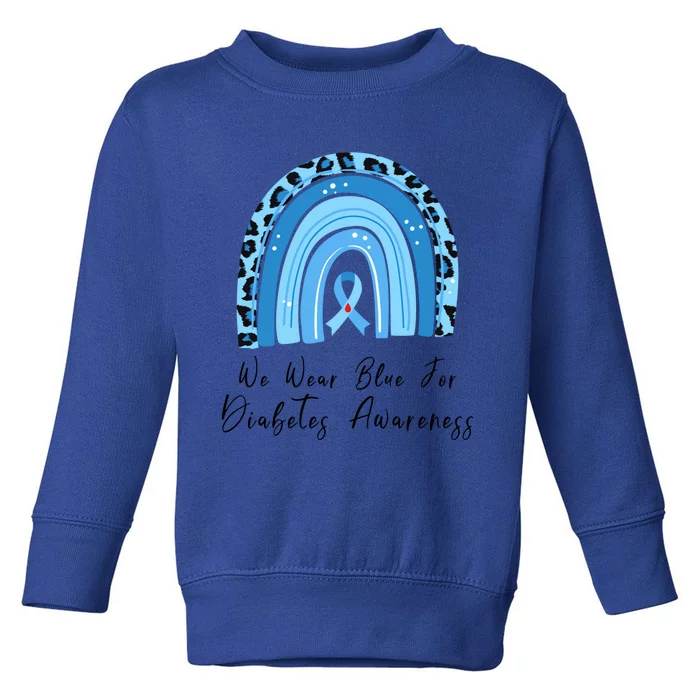 World Diabetes Day Awareness November Blue Leopard Ribbon Cool Gift Toddler Sweatshirt