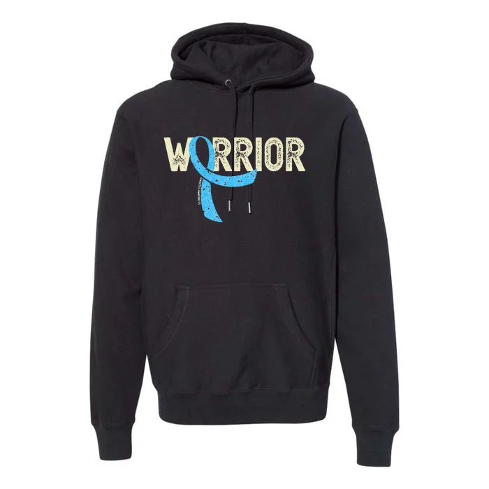 Warrior Diabetic Diabetes Awareness T1D Ribbon Premium Hoodie