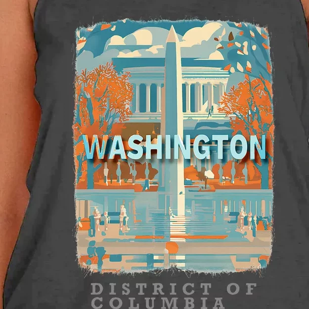 Washington Dc Dc Monumental Majesty Sd741 Women's Knotted Racerback Tank