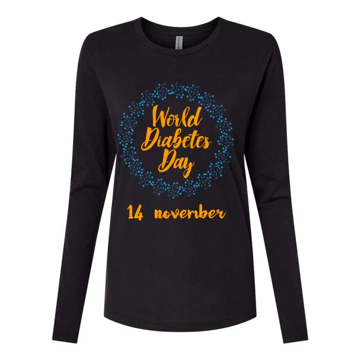 World Diabetes Day Gift Womens Cotton Relaxed Long Sleeve T-Shirt