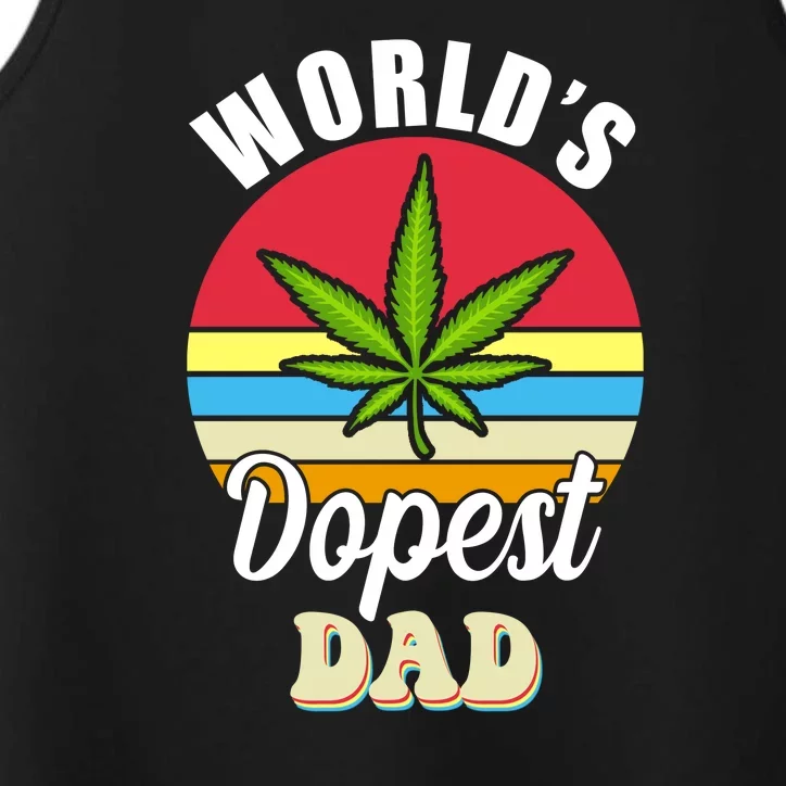 World's Dopest Dad Funny Marijuana Retro Performance Tank