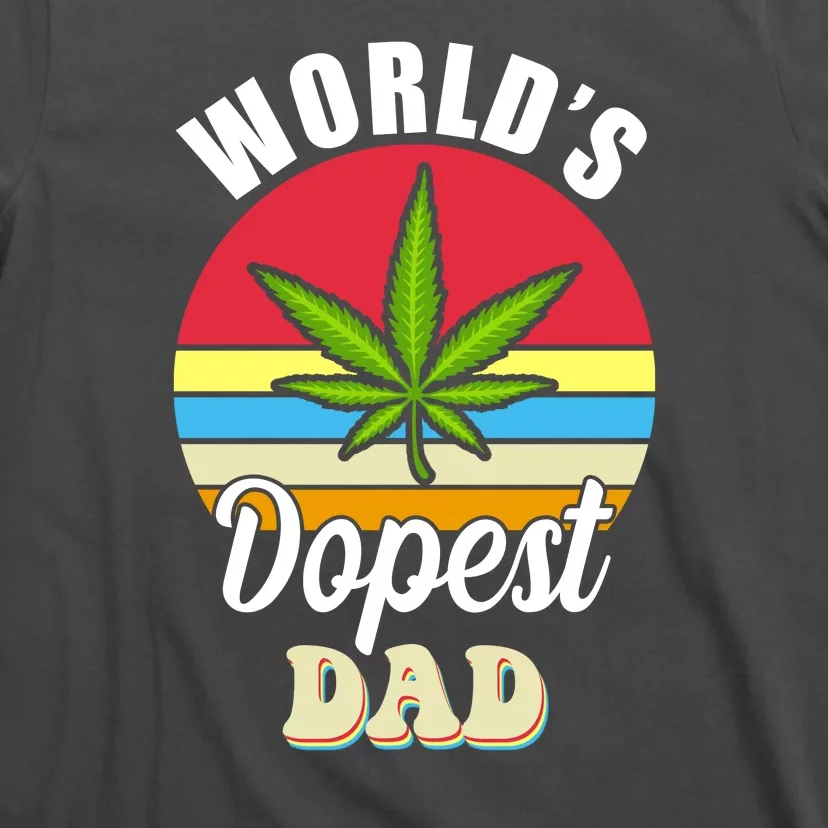 World's Dopest Dad Funny Marijuana Retro T-Shirt