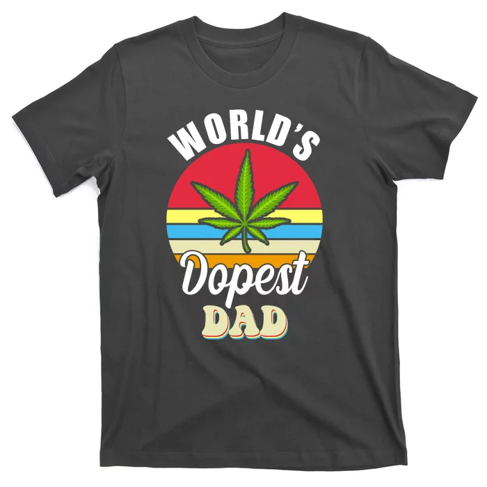 World's Dopest Dad Funny Marijuana Retro T-Shirt