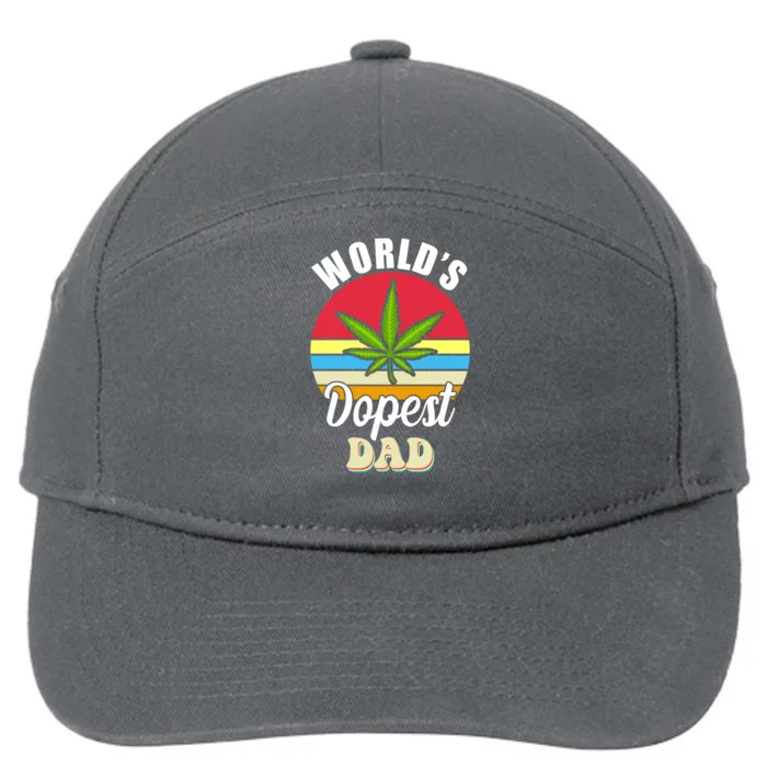 World's Dopest Dad Funny Marijuana Retro 7-Panel Snapback Hat