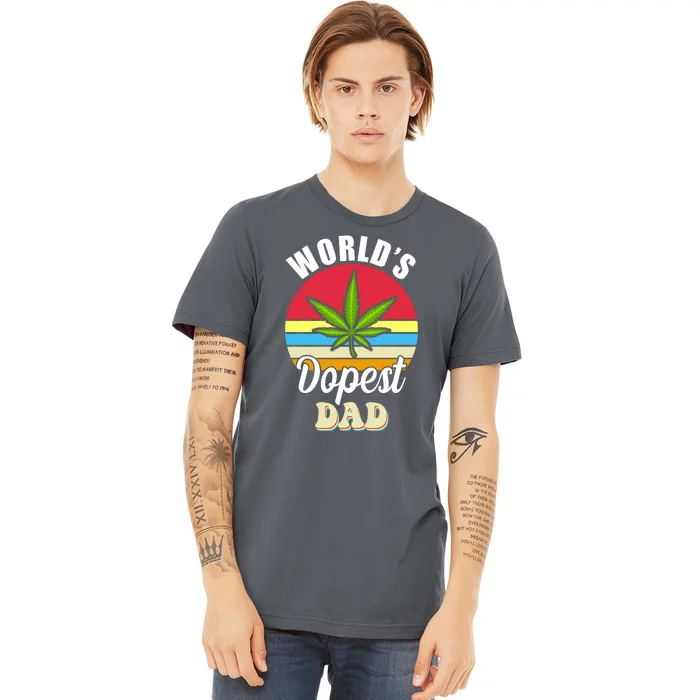 World's Dopest Dad Funny Marijuana Retro Premium T-Shirt