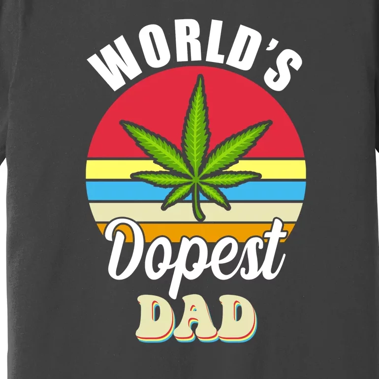 World's Dopest Dad Funny Marijuana Retro Premium T-Shirt