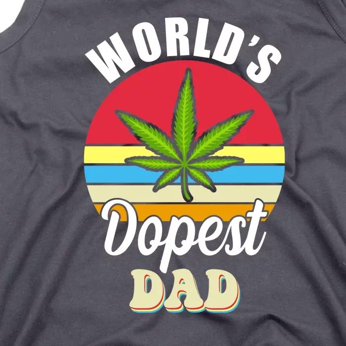 World's Dopest Dad Funny Marijuana Retro Tank Top