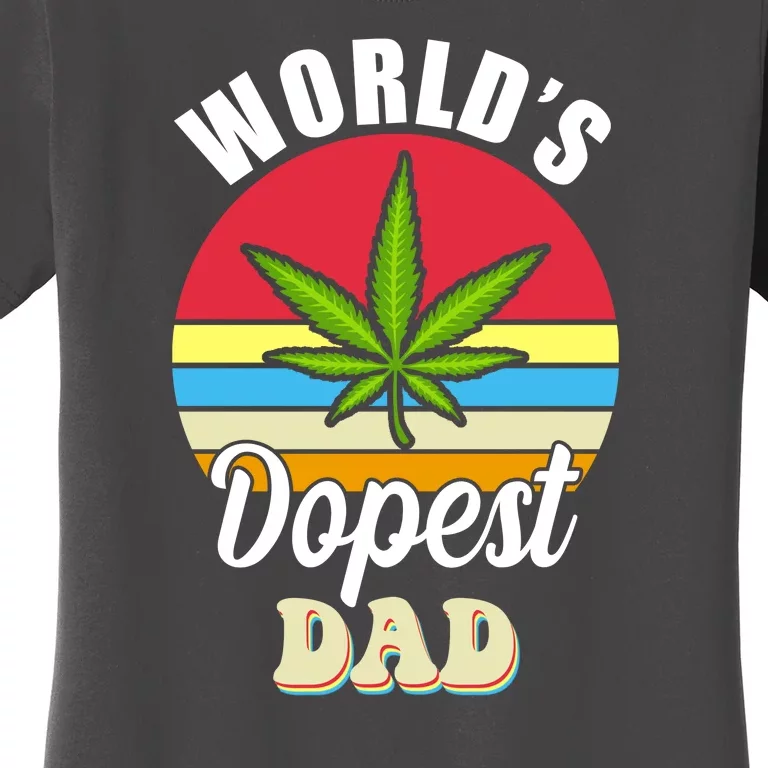 World's Dopest Dad Funny Marijuana Retro Women's T-Shirt