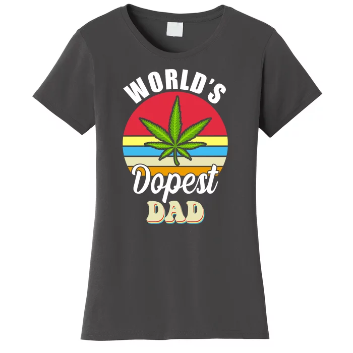 World's Dopest Dad Funny Marijuana Retro Women's T-Shirt