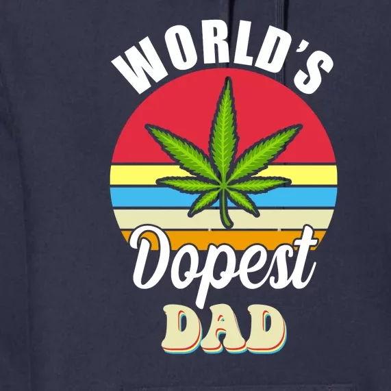 World's Dopest Dad Funny Marijuana Retro Premium Hoodie