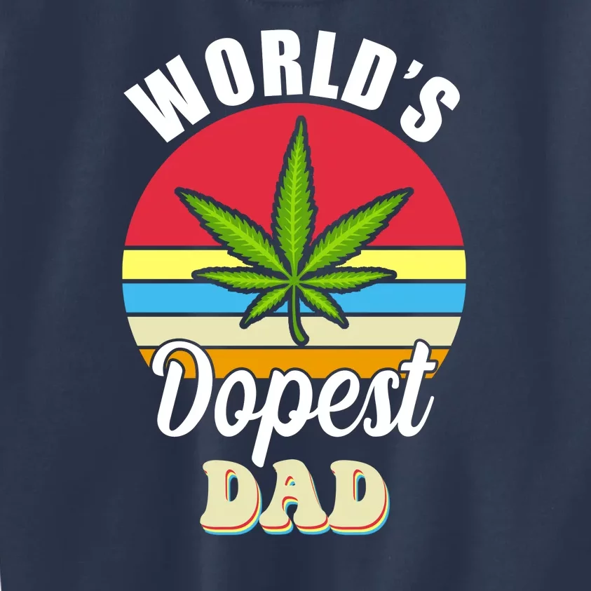 World's Dopest Dad Funny Marijuana Retro Kids Sweatshirt