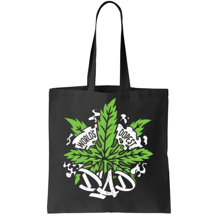 Worlds Dopest Dad Cannabis Leaf Weed Father Gift Tote Bag