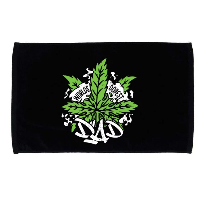 Worlds Dopest Dad Cannabis Leaf Weed Father Gift Microfiber Hand Towel