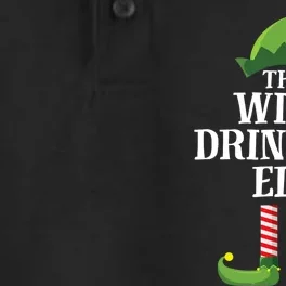 Wine Drinking Elf Matching Family Group Christmas Dry Zone Grid Performance Polo