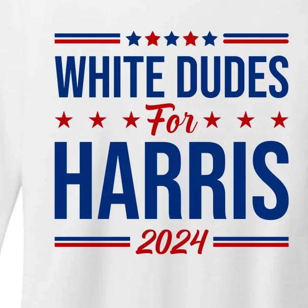 White Dudes For Harris 2024 Womens CVC Long Sleeve Shirt