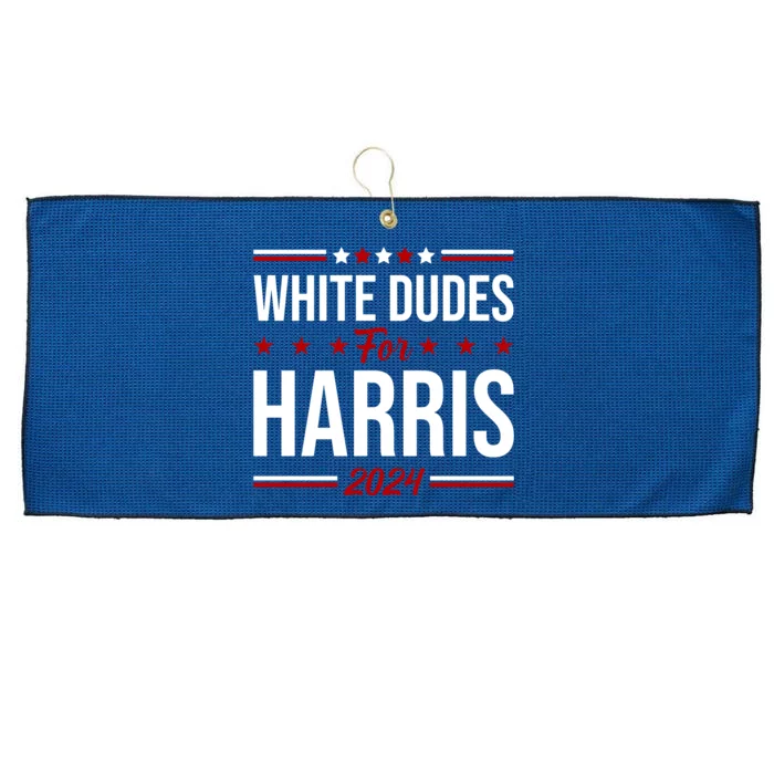 White Dudes For Harris 2024 Large Microfiber Waffle Golf Towel