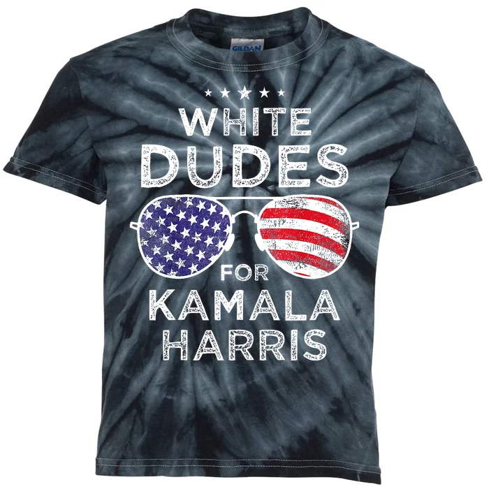 White Dudes For Kamala Harris Kids Tie-Dye T-Shirt