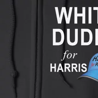 White Dudes For Harris Full Zip Hoodie