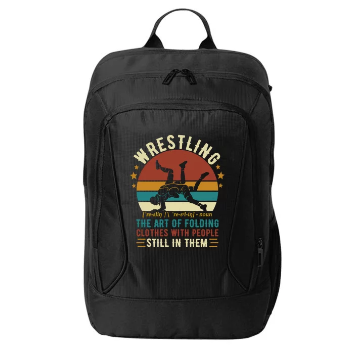 Wrestling Definition Funny Wrestle Women Boy Wrestling City Backpack