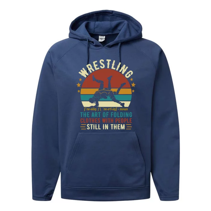 Wrestling Definition Funny Wrestle Women Boy Wrestling Performance Fleece Hoodie