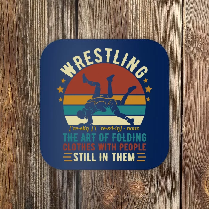 Wrestling Definition Funny Wrestle Women Boy Wrestling Coaster