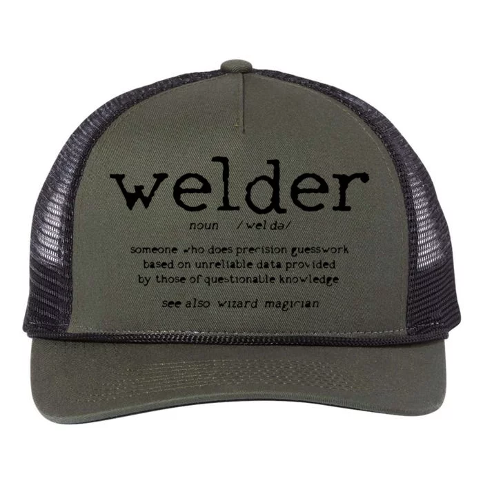 Welder Definition Funny Welding Quote Welder Retro Rope Trucker Hat Cap