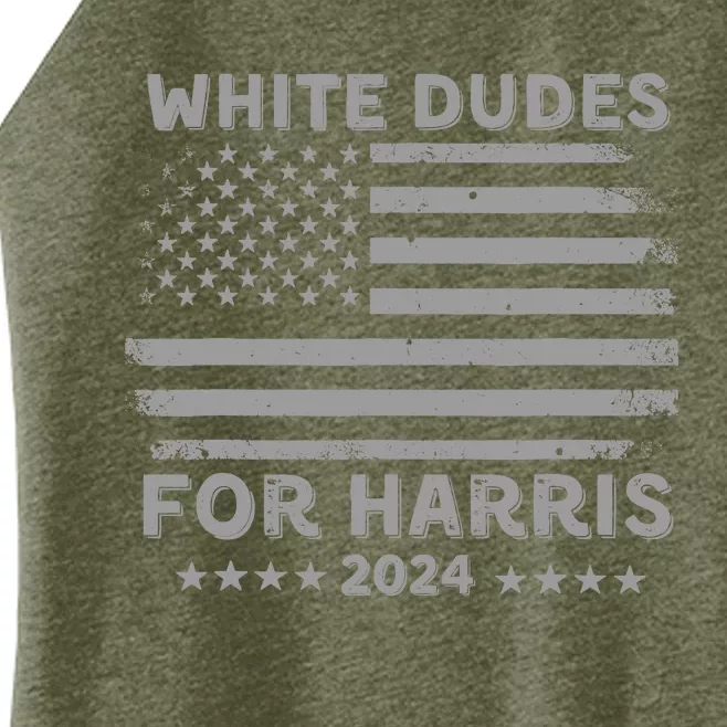 White Dudes For Harris2024 Usa Flag Women’s Perfect Tri Rocker Tank