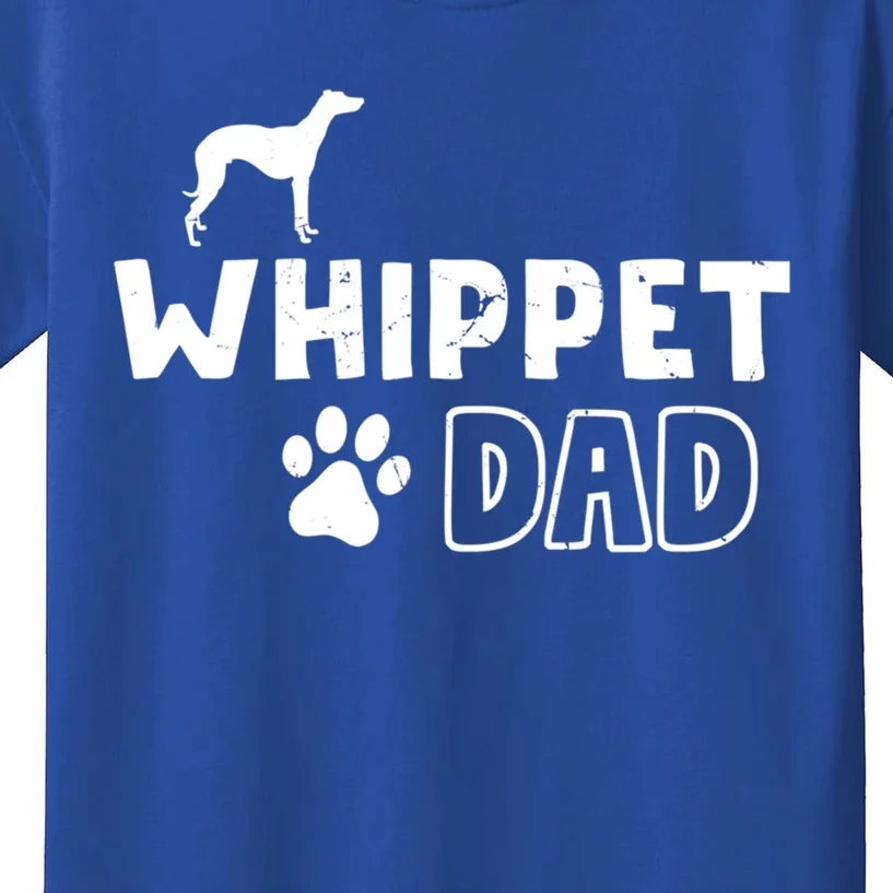 Whippet Dad Funny Cute Dog Owner Adopt Rescue Fathers Day Gift Kids T-Shirt