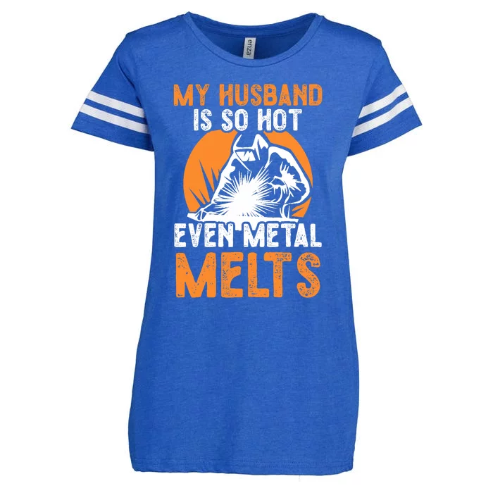 Welding Design For Your Wife Of A Welder Enza Ladies Jersey Football T-Shirt