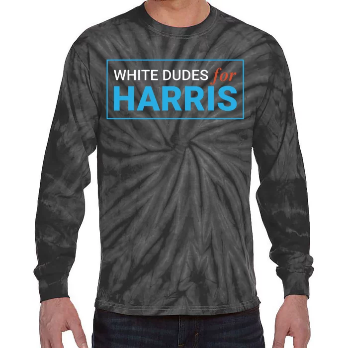 White Dudes For Kamalaharris Tie-Dye Long Sleeve Shirt