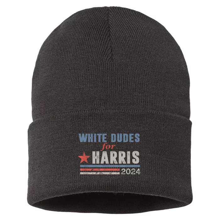 White Dudes For Kamala Harris Sustainable Knit Beanie