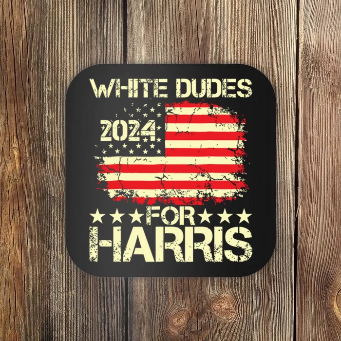 White Dudes For Kamala Harris 2024 President Election Retro Coaster