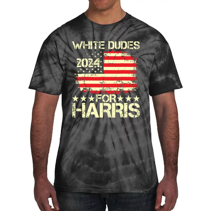 White Dudes For Kamala Harris 2024 President Election Retro Tie-Dye T-Shirt