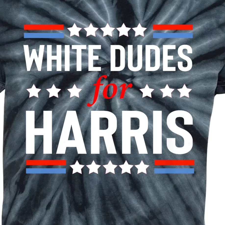 White Dudes For Kamala Harris Kids Tie-Dye T-Shirt