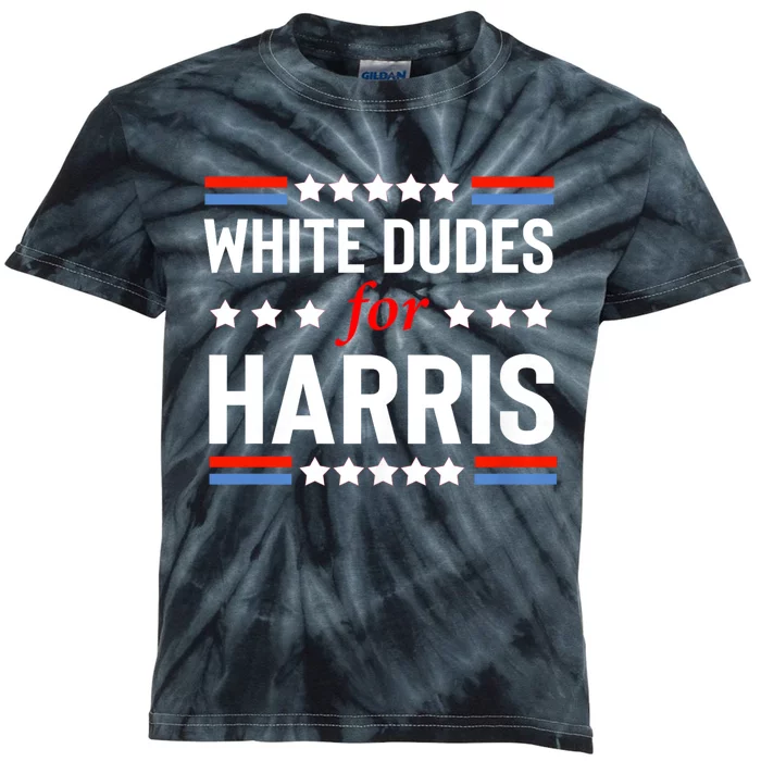 White Dudes For Kamala Harris Kids Tie-Dye T-Shirt