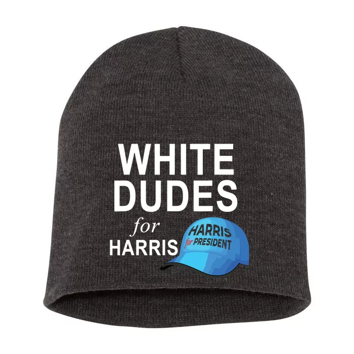 White Dudes For Harris Short Acrylic Beanie