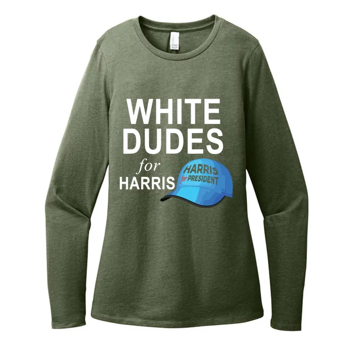 White Dudes For Harris Womens CVC Long Sleeve Shirt