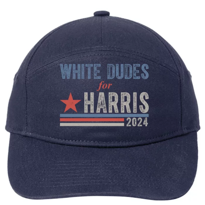 White Dudes For Harris 2024 Vintage Election 7-Panel Snapback Hat